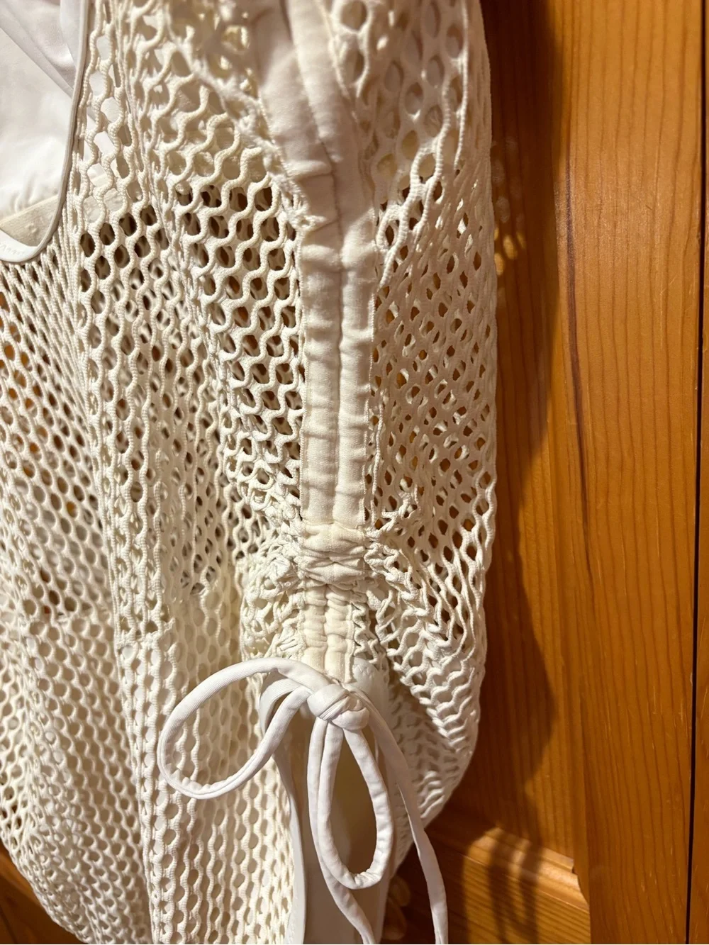 Robin Piccone White Mesh One-Piece Swimsuit